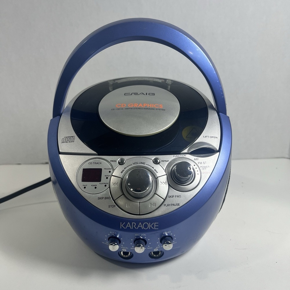 Craig Portable Karaoke System CD+Graphics AM/FM Radio Mic CG8509B